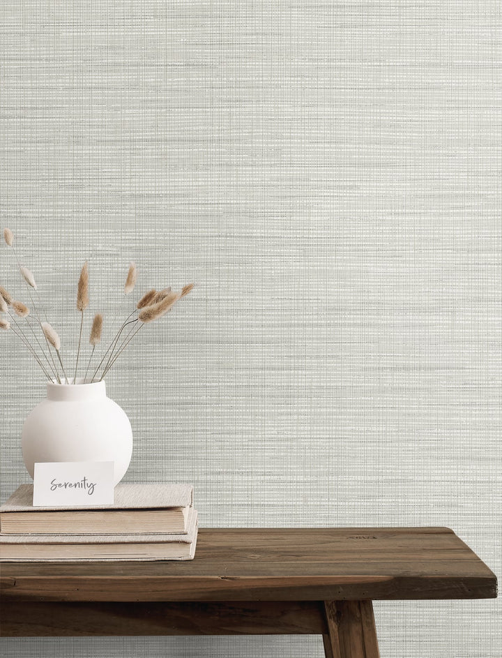 Mei Stringcloth Dove Grey JP10400 by Seabrook Designs Designer Wallpaper
