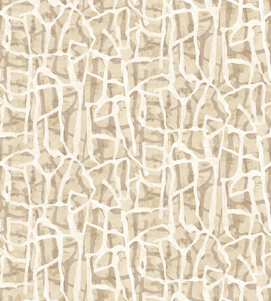 Jouji Mural Cafe Latte by Seabrook Wallpaper Japandi Style United States 90 108" 108" - Fabric Carolina -