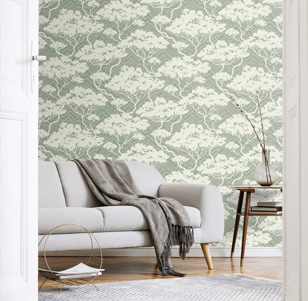 Nara Stringcloth Sage JP11704 by Seabrook Designs Designer Wallpaper