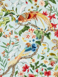 Scalamandre Fabric Botany Bay Sky Multi