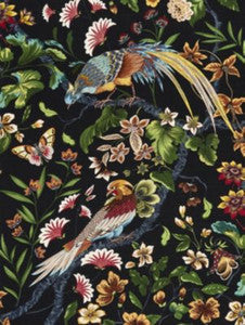 Scalamandre Fabric Botany Bay Black Ruby