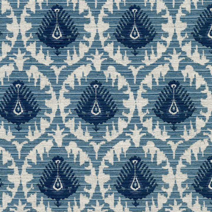 Jutland 5 Ink by Stout Fabric Stout Fabric Jutland 5 InkFabric Great Impressions Blue/Spa 82%Pol 18%Cot Turkey </p><p>Repeat: H: 7.125, V: 1.25 54 in - Fabric Carolina -