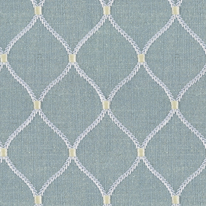 Socrates Jovial Glacier by Europatex Designer Fabric Socrates 20% Linen, 45% Viscose, 35% Polyester 4.3" H, 5.1" V 56.00 inches - Swanky Fabrics -