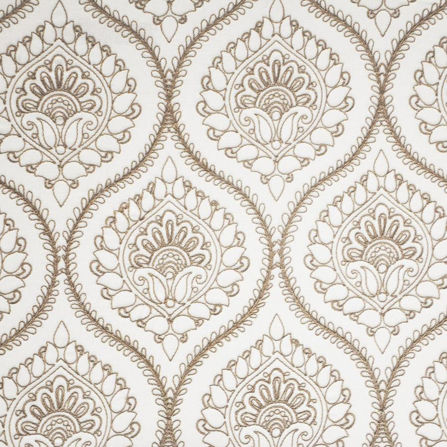 Kinnari # 709 Sparrow by Maxwell Designer Fabric Color Theory-Vol.V Caffe Latte 56% COTTON/38% POLYESTER 6% LINEN INDIA V-13.8"H-18.9" 54"EMB51.5 - Swanky Fabrics -