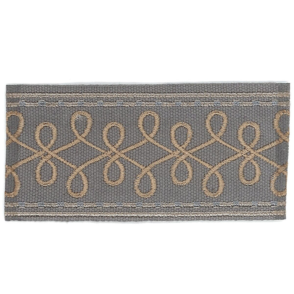 Katherine 2 Pewter by Stout Trim ACCENTS TAPES & BORDERS 100%SVI CHINA Horizontal: 1 and Vertical: 0 2 in - Fabric Carolina -