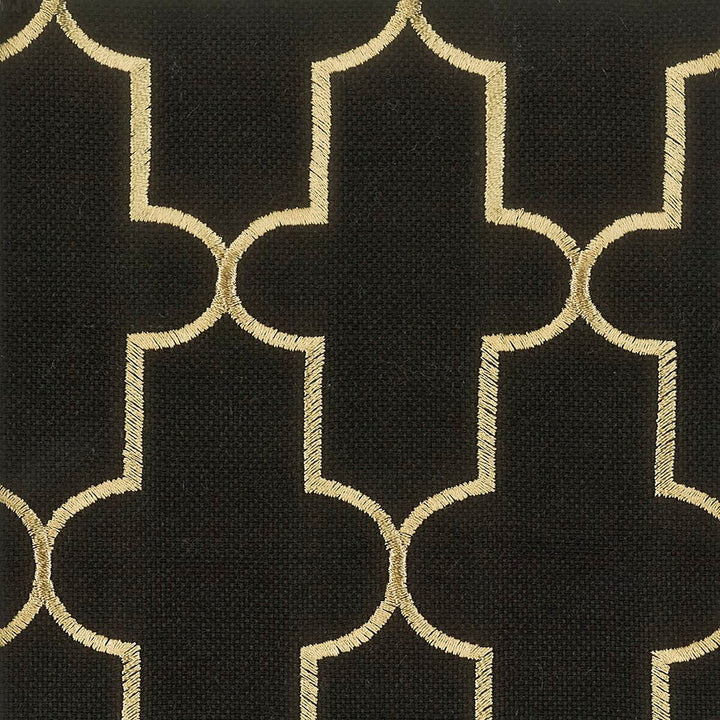 Kermit 1 Black by Stout Fabric Compliments 38% Spun Viscose 31% Polyester 31% Linen Rayon Embroidery CHINA FLAME RETARDANT-U.F.A.C. CLASS 1 (OR A) CATB 117-2013 WYZENBEEK 60 000 DOUBLE RUB WEAR TEST (HEAVY DUTY) Horizontal: 3.625 and Vertical: 4.375 54 in - Fabric Carolina -
