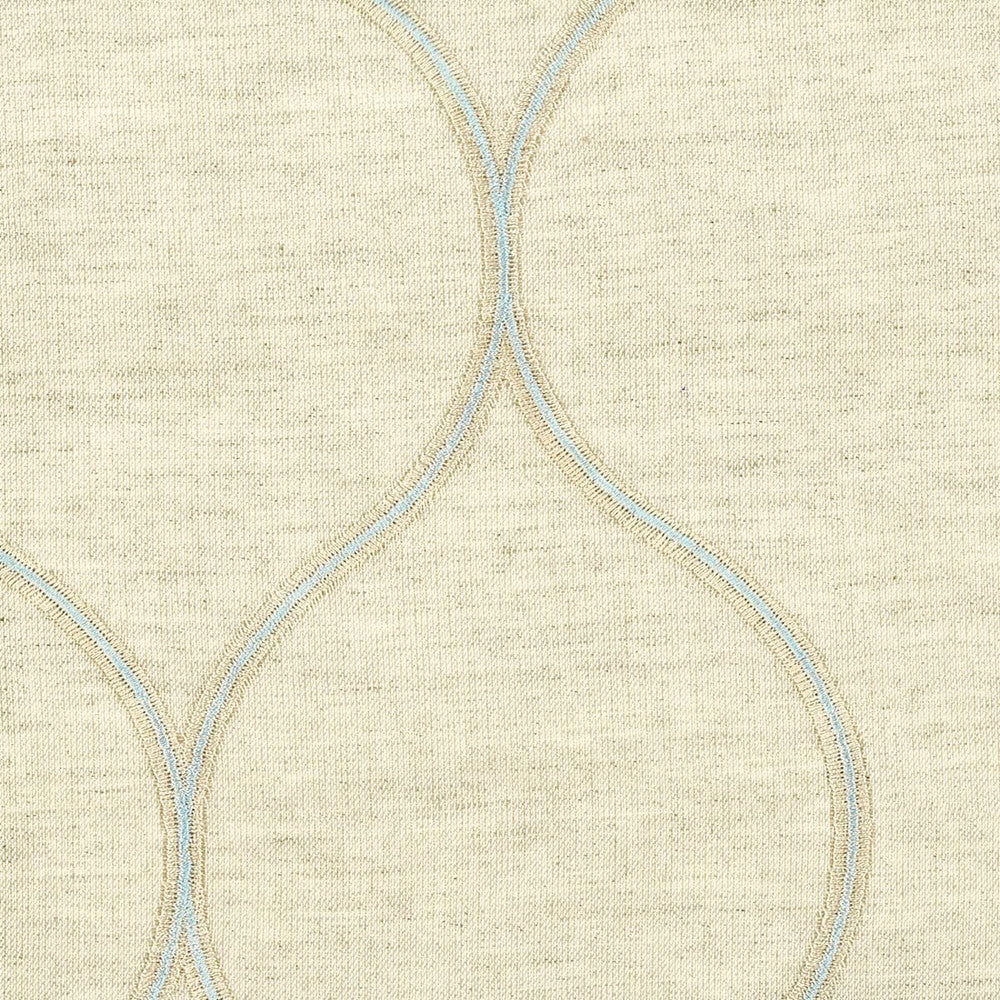 Keynote 1 Opal by Stout Fabric Color My Window Ocean/Wave 52% Linen 48% Cotton Polyester Embroidery INDIA Horizontal: 4.5 and Vertical: 8 51 in - Fabric Carolina -