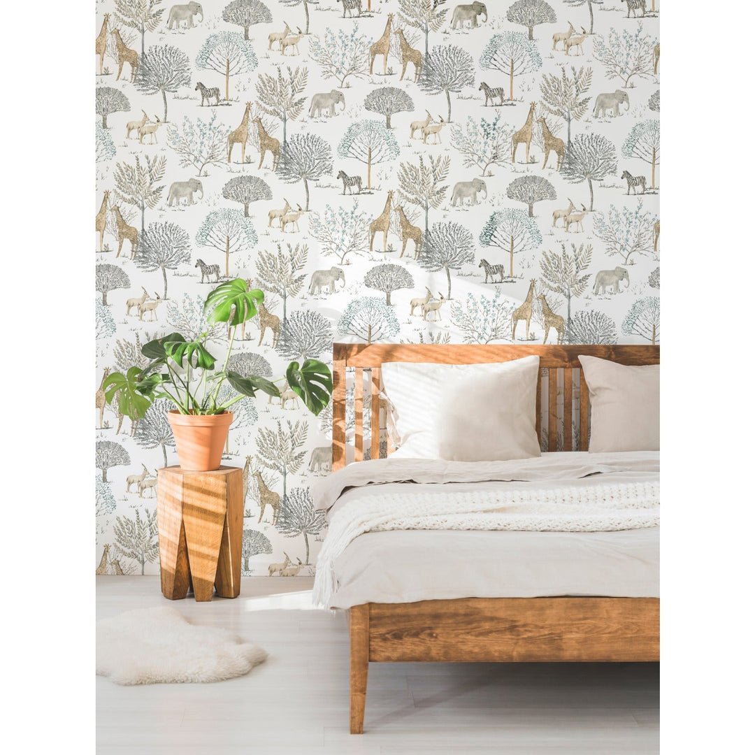 On the Savanna Neutral Wallpaper by York Wallcoverings Designer