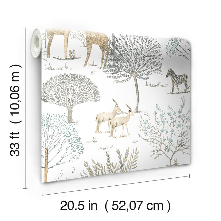 On the Savanna Neutral Wallpaper by York Wallcoverings Designer