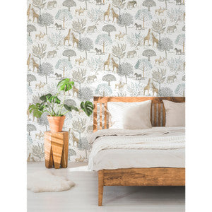 On the Savanna Neutral Wallpaper by York Wallcoverings