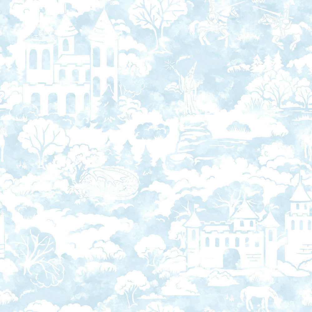 Blue Quiet Kingdom Wallpaper by York Wallcoverings A Perfect World Covers about 56.4 square feet 20.5-in by 33-ft long roll Prepasted 20.5 - Fabric Carolina -