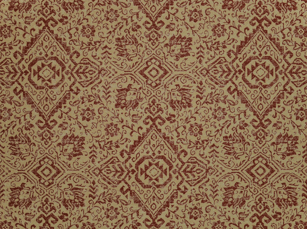 Kilim 30 Henna Red by Covington Fabric 72% POLY 28% COTTON JACQUARD China 42000 Horizontal: 28 and Vertical: 29.75 56 - Fabric Carolina -
