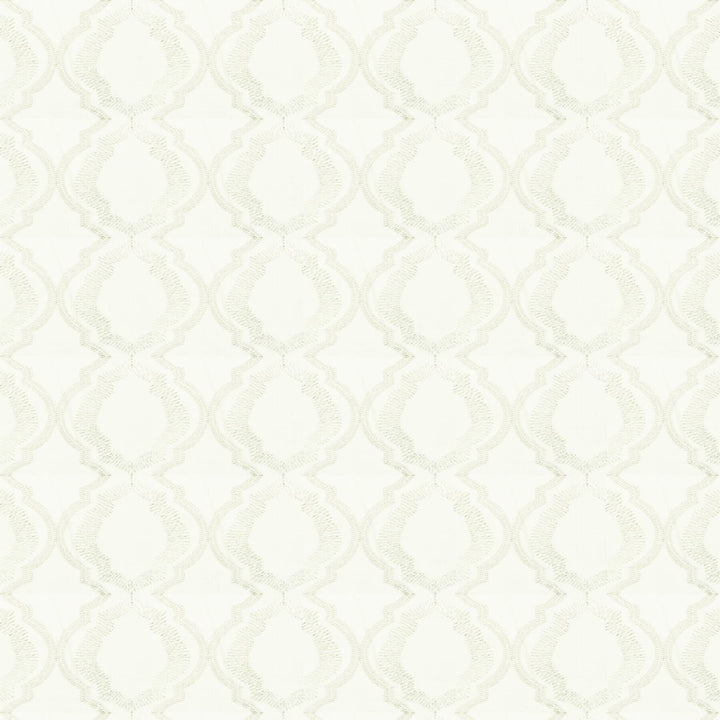 Kissee 1 Champagne by Stout Fabric Color My Window Eggshell/Pearl 100% Polyester Polyester Embroidery INDIA Horizontal: 5.75 and Vertical: 4.5 51.5 in - Fabric Carolina -