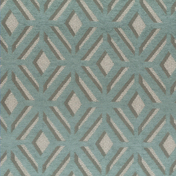Kittering 1 Teal by Stout Designer Fabric LIVING IS EASY SEASPRAY/LAGOON 100%POL CHINA Horizontal: 3.750 and Vertical: 4.625 57 in - Swanky Fabrics -