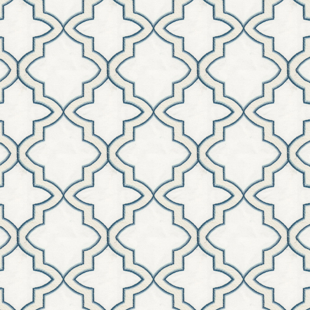 Kovac 1 Sky by Stout Fabric Stout Fabric Kovac 1 SkyFabric Rainbow Library Breeze/Aegean 100%Cot %Vemb India </p><p>Repeat: H: 5.375, V: 0.875 52 in - Fabric Carolina -
