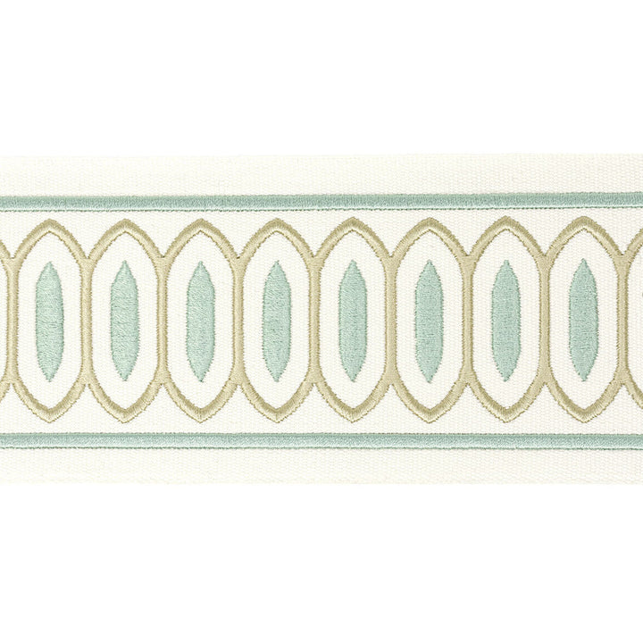 Kragon Tape 7 Shoreline by Stout Trim Stout Trim Kragon Tape 7 ShorelineTrim STITCHED UP TRIM INDIA </p><p>Repeat: H: 4.000, V: 1.000 4 in - Fabric Carolina -