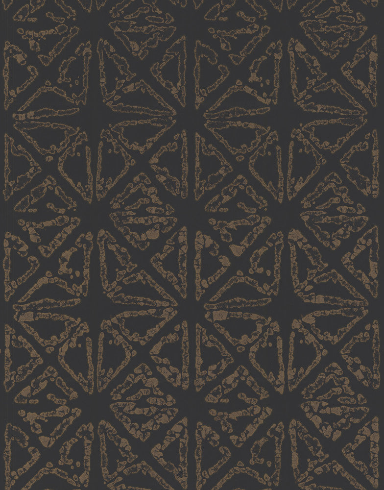 Empire Diamond Black & Gold Wallpaper by Ronald Redding 24 Karat Covers about 6.8 square feet 27-in by 3-ft long roll Unpasted 13.5 - Fabric Carolina -
