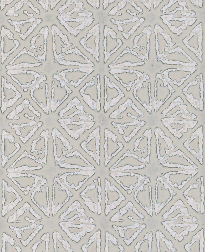 Empire Diamond Silver & Taupe Wallpaper by Ronald Redding 24 Karat Covers about 6.8 square feet 27-in by 3-ft long roll Unpasted 13.5 - Fabric Carolina -