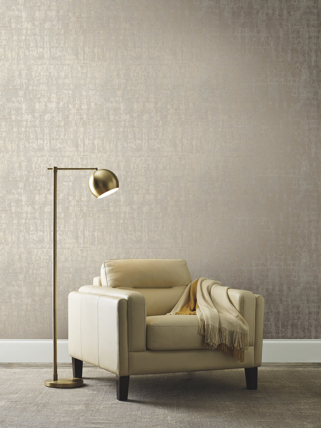 Liquid Metal Taupe Wallpaper by Ronald Redding Designer