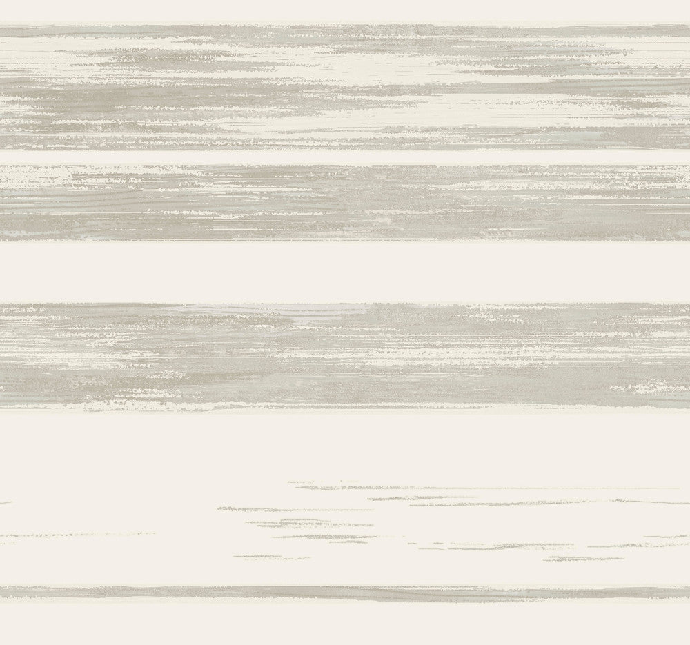 Horizontal Dry Brush White & Grey Wallpaper by Ronald Redding 24 Karat Covers about 60.8 square feet 27-in by 27-ft long roll Unpasted 25.25 - Fabric Carolina -