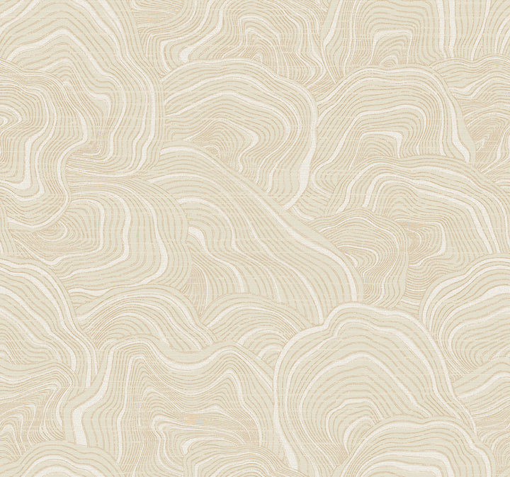 Geodes Cream Wallpaper by Ronald Redding Classics Covers about 60.8 square feet 27-in by 27-ft long roll Unpasted 25.25 - Fabric Carolina -