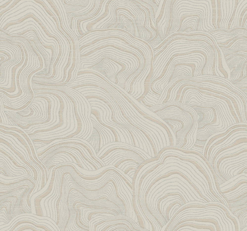 Geodes Taupe Wallpaper by Ronald Redding Classics Covers about 60.8 square feet 27-in by 27-ft long roll Unpasted 25.25 - Fabric Carolina -