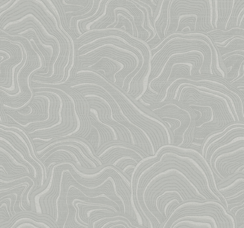 Geodes Grey Wallpaper by Ronald Redding 24 Karat Covers about 60.8 square feet 27-in by 27-ft long roll Unpasted 25.25 - Fabric Carolina -