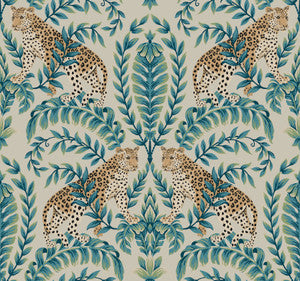 Jungle Leopard Taupe Wallpaper by Ronald Redding