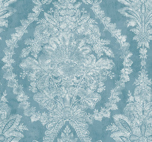 Charleston Damask Blue Wallpaper by Ronald Redding