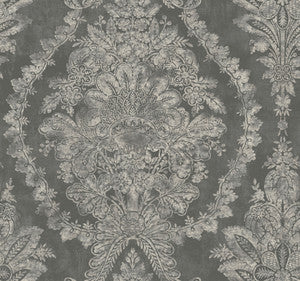 Charleston Damask Grey Wallpaper by Ronald Redding