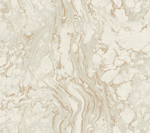 Polished Marble White & Gold Wallpaper by Ronald Redding