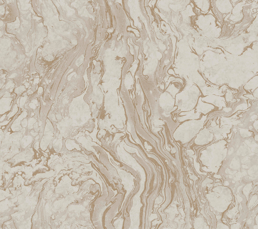 Polished Marble Taupe Wallpaper by Ronald Redding 24 Karat Covers about 60.8 square feet 27-in by 27-ft long roll Unpasted 24 - Fabric Carolina -