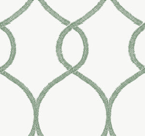 Laurel Leaf Ogee Green Wallpaper by Ronald Redding