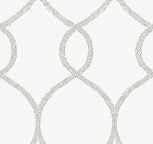 Laurel Leaf Ogee Grey Wallpaper by Ronald Redding
