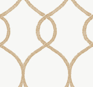 Laurel Leaf Ogee Gold Wallpaper by Ronald Redding
