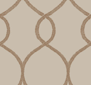 Laurel Leaf Ogee Brown Wallpaper by Ronald Redding