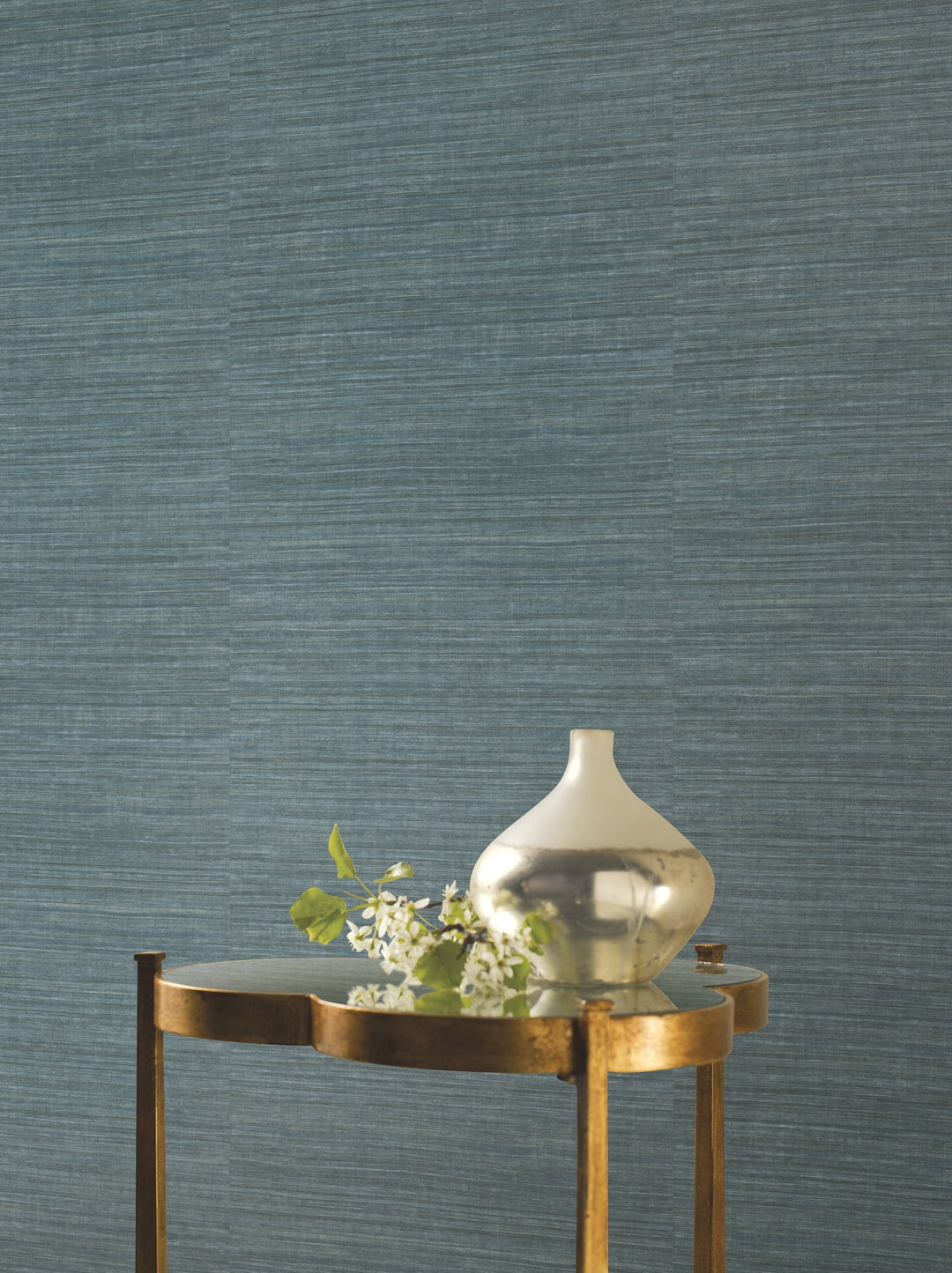 Silk Elegance Dark Blue Wallpaper by Ronald Redding Designer