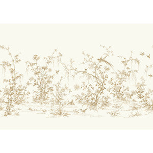 Flowering Vine Chino White Wall Mural by Ronald Redding