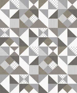 Lozenge Geometric Silver & Antique Bronze by Seabrook Wallpaper