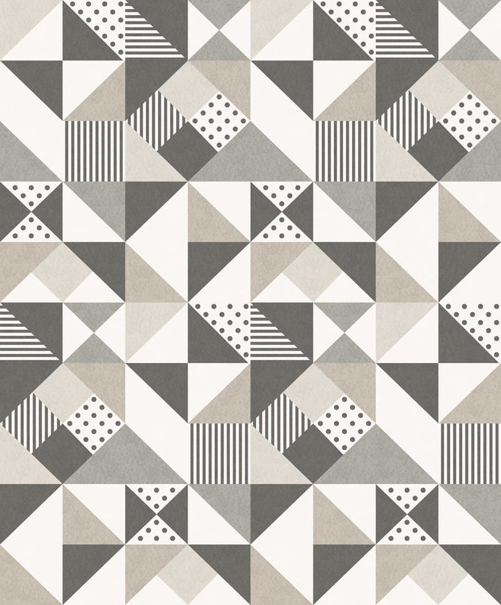 Lozenge Geometric Hammered Steel & Pavestone by Seabrook Wallpaper Mondrian Netherlands 56.5 25.2" 20.5" - Fabric Carolina -