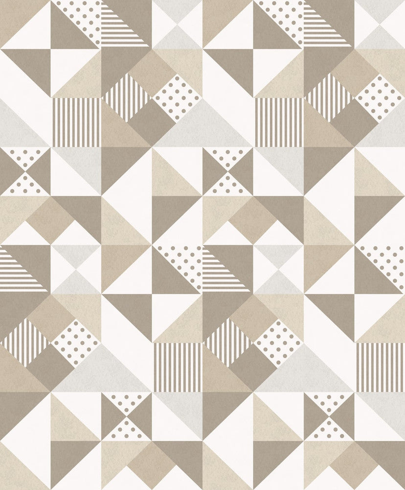 Lozenge Geometric Latte & Dorian Grey by Seabrook Wallpaper Mondrian Netherlands 56.5 25.2" 20.5" - Fabric Carolina -