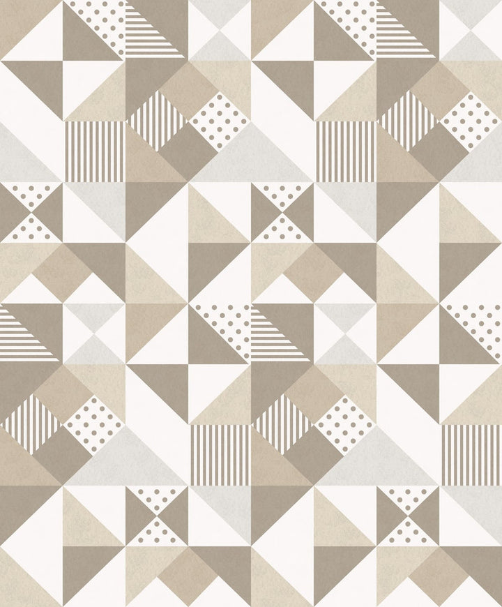 Lozenge Geometric Latte & Dorian Grey by Seabrook Wallpaper Mondrian Netherlands 56.5 25.2" 20.5" - Fabric Carolina -