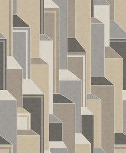 Deco Geometric Latte & Graphite by Seabrook Wallpaper