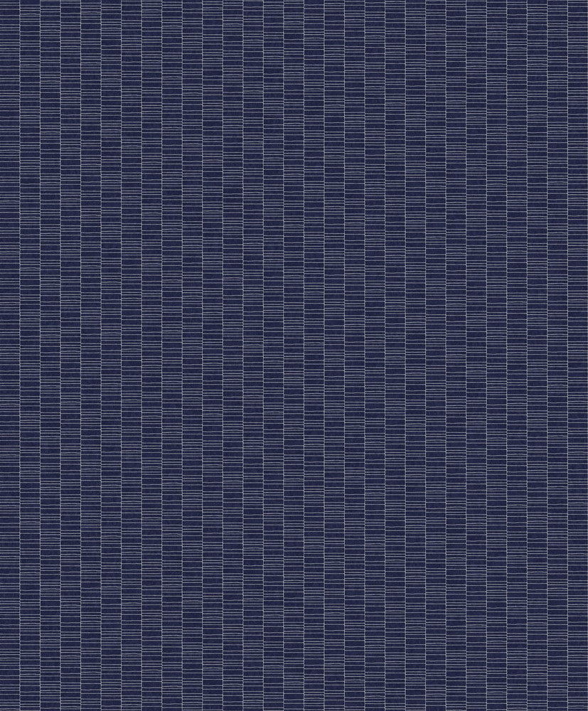 Deco Spliced Stripe Denim Blue by Seabrook Wallpaper Mondrian Netherlands 56.5 1.81" 20.5" - Fabric Carolina -