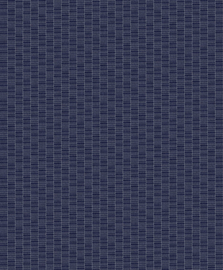 Deco Spliced Stripe Denim Blue by Seabrook Wallpaper Mondrian Netherlands 56.5 1.81" 20.5" - Fabric Carolina -