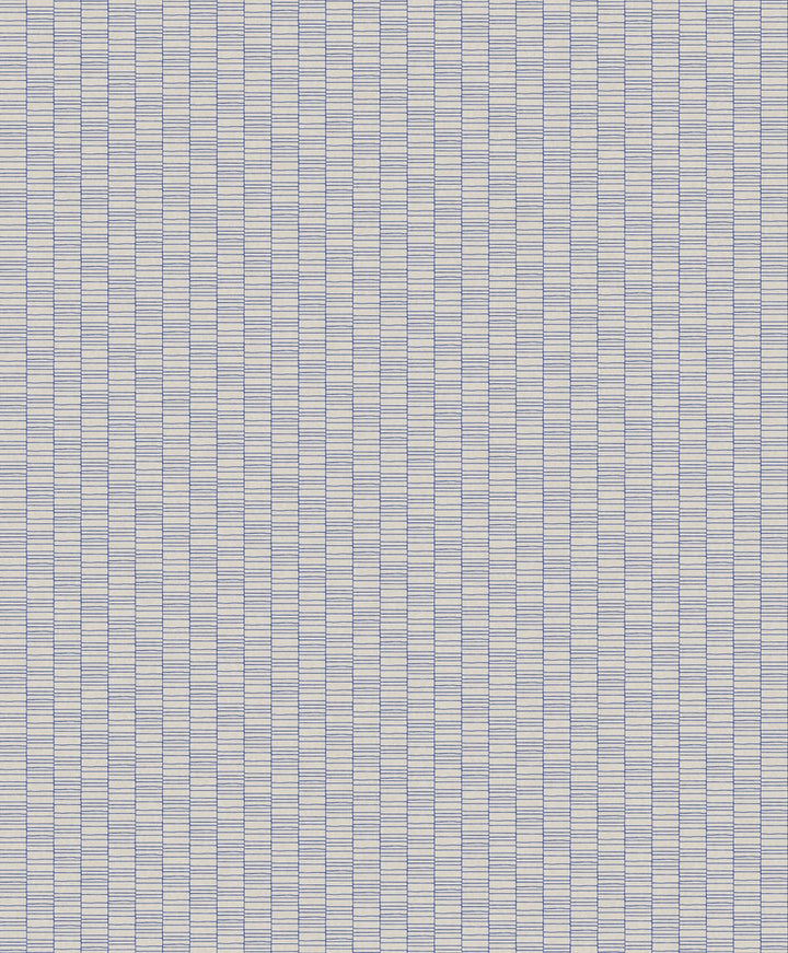 Deco Spliced Stripe Ivory & Cobalt by Seabrook Wallpaper Mondrian Netherlands 56.5 1.81" 20.5" - Fabric Carolina -