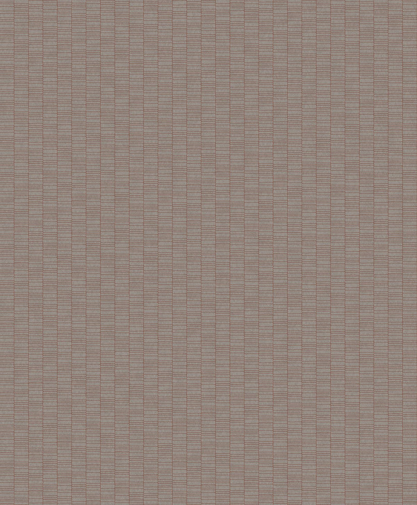 Deco Spliced Stripe Graphite & Terra Cotta by Seabrook Wallpaper Mondrian Netherlands 56.5 1.81" 20.5" - Fabric Carolina -