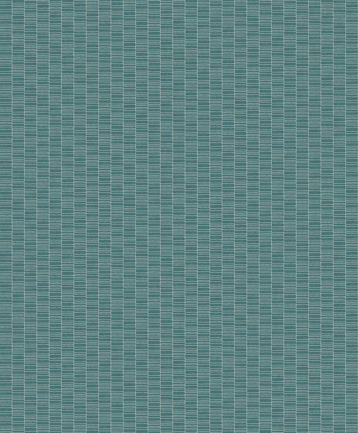 Deco Spliced Stripe Perry Teal by Seabrook Wallpaper Mondrian Netherlands 56.5 1.81" 20.5" - Fabric Carolina -