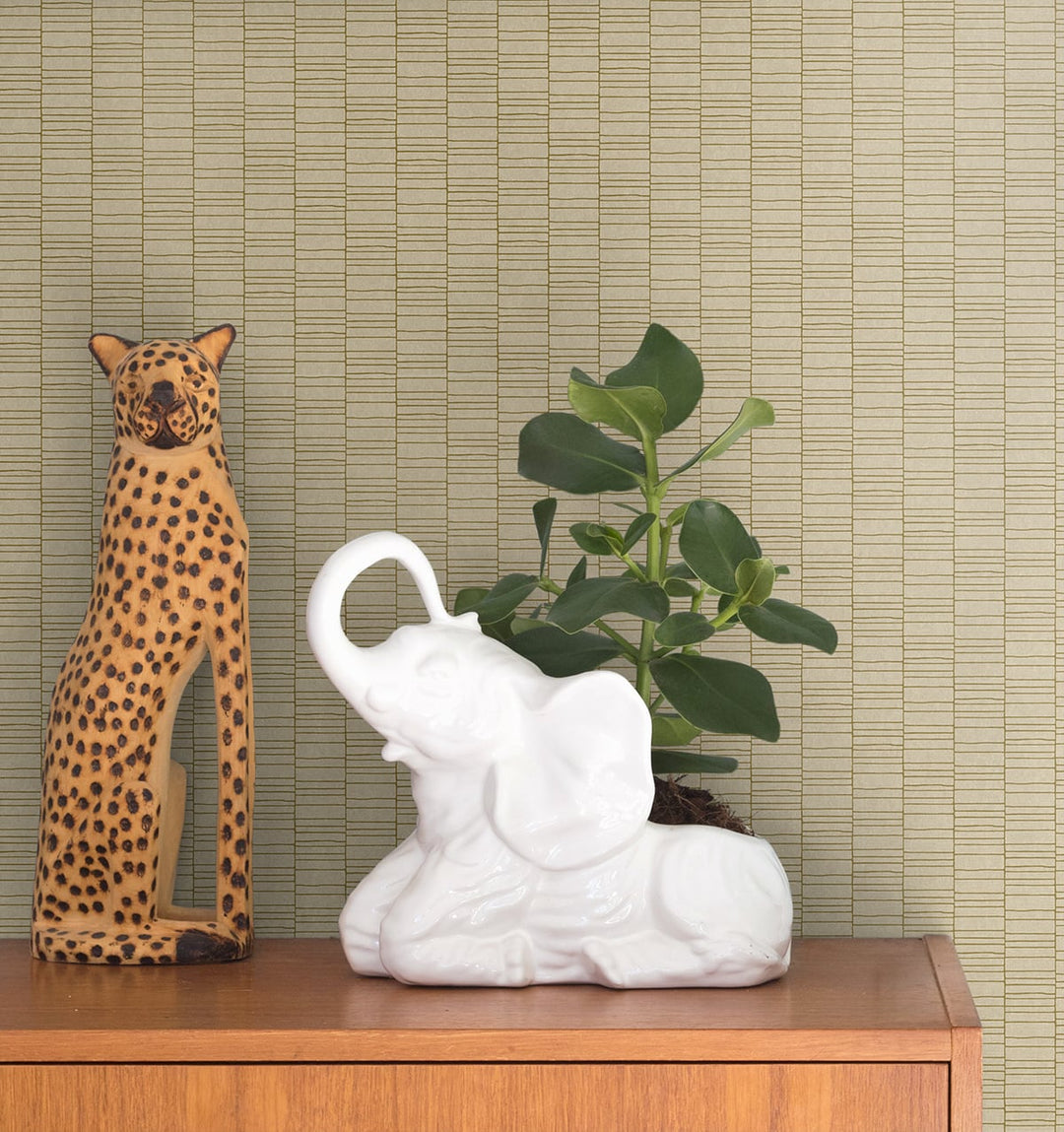 Deco Spliced Stripe Metallic Gold & Parchment KTM1433 by Seabrook Designs Designer Wallpaper