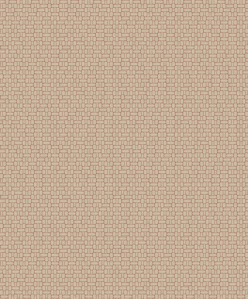 Capsule Geometric Ivory & Terra Cotta by Seabrook Wallpaper Mondrian Netherlands 56.5 3.15" 20.5" - Fabric Carolina -